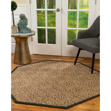 Natural Area Rugs, 100% Natural Fiber Handmade Oslo, Brown/Multi Sisal Oval Rug (8'X10'), Moss Border - 8'x10'
