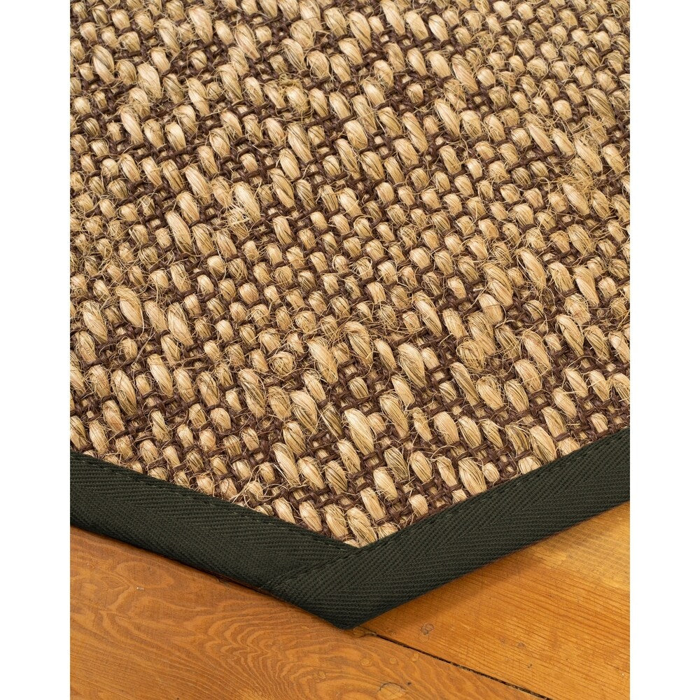 Natural Area Rugs, 100% Natural Fiber Handmade Oslo, Brown/Multi Sisal Oval Rug (8'X10'), Moss Border - 8'x10'