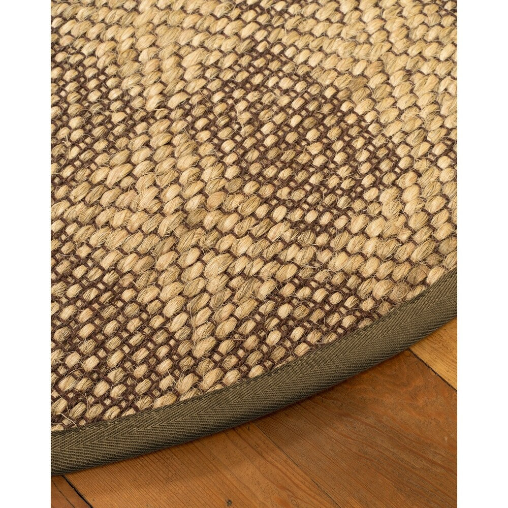 Natural Area Rugs, 100% Natural Fiber Handmade Parson, 6' Octagon Brown/Multi Sisal Rug, Malt Border - 6' x 6' Octagon