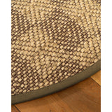 Natural Area Rugs, 100% Natural Fiber Handmade Parson, 6' Octagon Brown/Multi Sisal Rug, Malt Border - 6' x 6' Octagon
