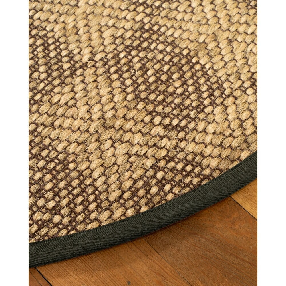 Natural Area Rugs, 100% Natural Fiber Handmade Parson, 6' Octagon Brown/Multi Sisal Rug, Moss Border - 6' x 6' Octagon