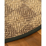 Natural Area Rugs, 100% Natural Fiber Handmade Parson, 6' Octagon Brown/Multi Sisal Rug, Moss Border - 6' x 6' Octagon