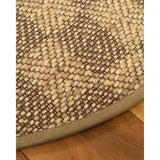 Natural Area Rugs, 100% Natural Fiber Handmade Parson, Brown/Multi Sisal Oval Rug (6'X9'), Doe Border - 6' x 9' Oval