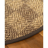 Natural Area Rugs, 100% Natural Fiber Handmade Parson, Brown/Multi Sisal Oval Rug (6'X9'), Fudge Border - 6' x 9' Oval
