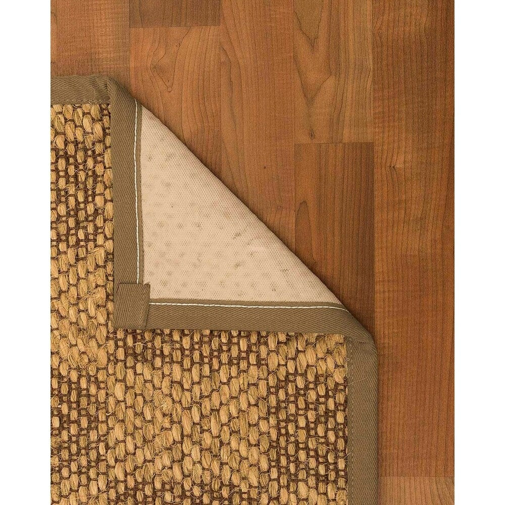 Natural Area Rugs, 100% Natural Fiber Handmade Parson, Brown/Multi Sisal Rug 6' Square, Squirrel Border - 6' x 6' Square
