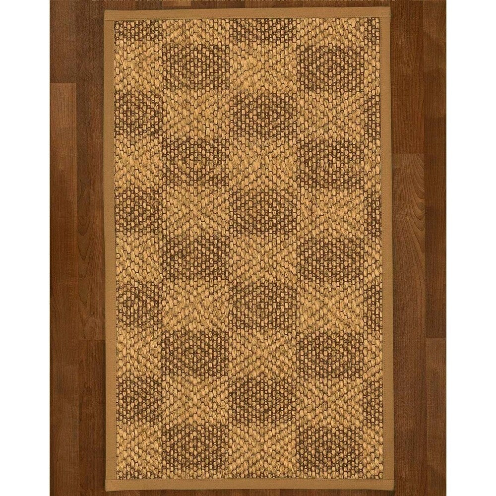 Natural Area Rugs 100%, Natural Fiber Handmade Parson, Brown/Multi Sisal Rug, Doe Border - 2' x 3'