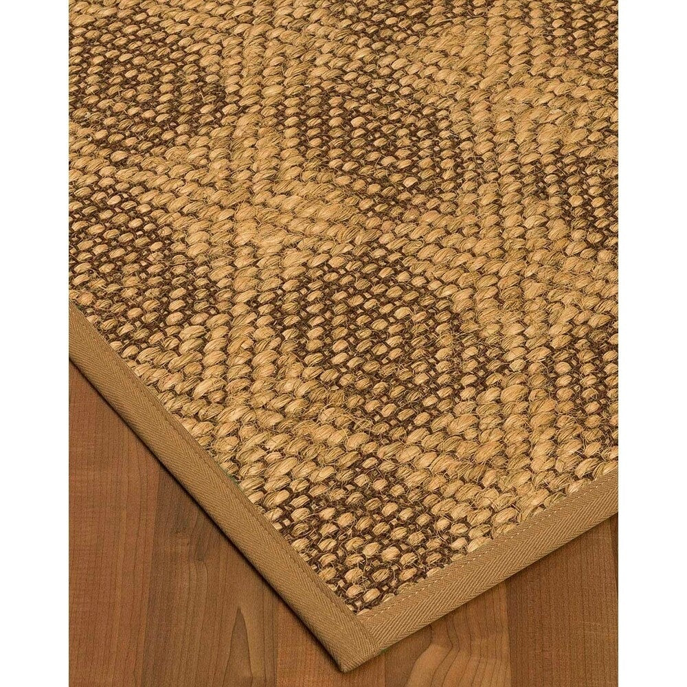 Natural Area Rugs 100%, Natural Fiber Handmade Parson, Brown/Multi Sisal Rug, Doe Border - 2' x 3'