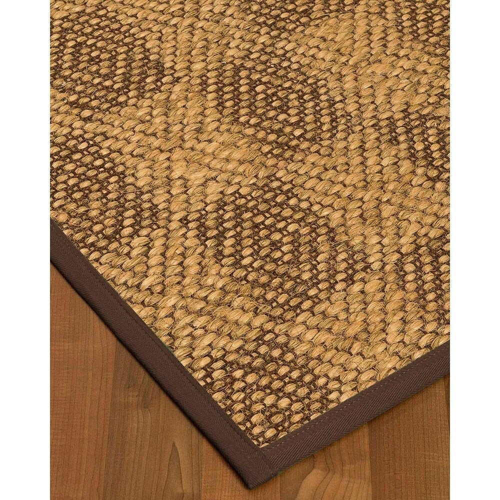 Natural Area Rugs 100%, Natural Fiber Handmade Parson, Brown/Multi Sisal Rug, Fudge Border - 2'6" x 14'