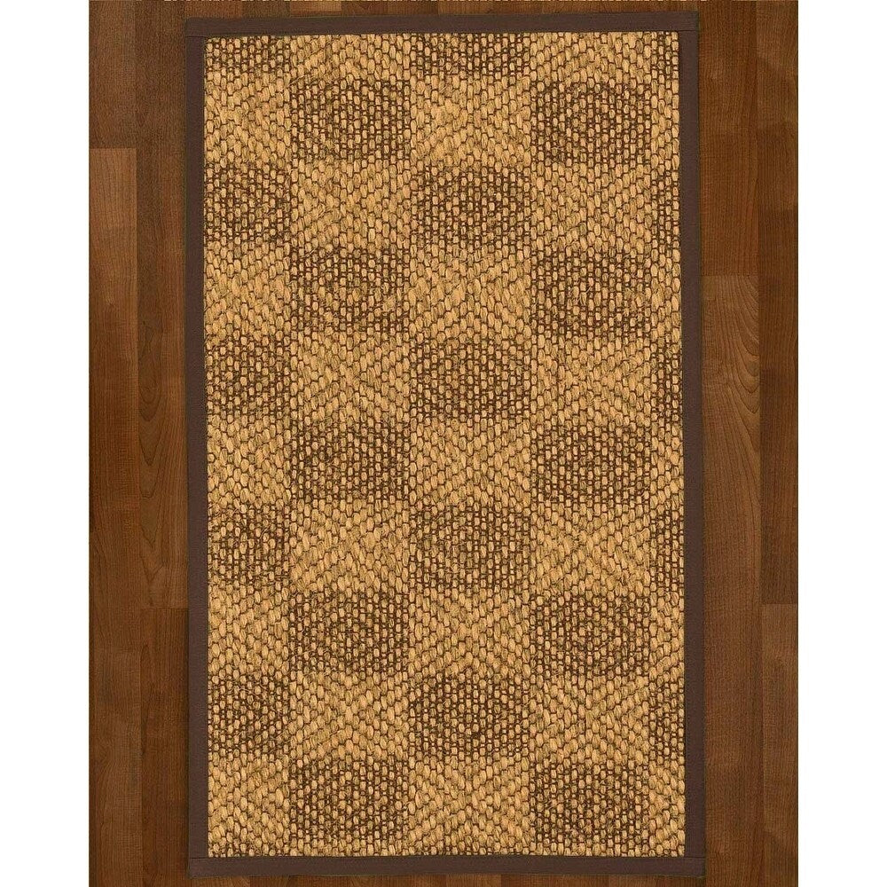 Natural Area Rugs 100%, Natural Fiber Handmade Parson, Brown/Multi Sisal Rug, Fudge Border - 2'6" x 14'
