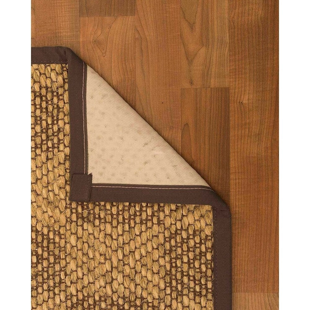Natural Area Rugs 100%, Natural Fiber Handmade Parson, Brown/Multi Sisal Rug, Fudge Border - 2'6" x 14'
