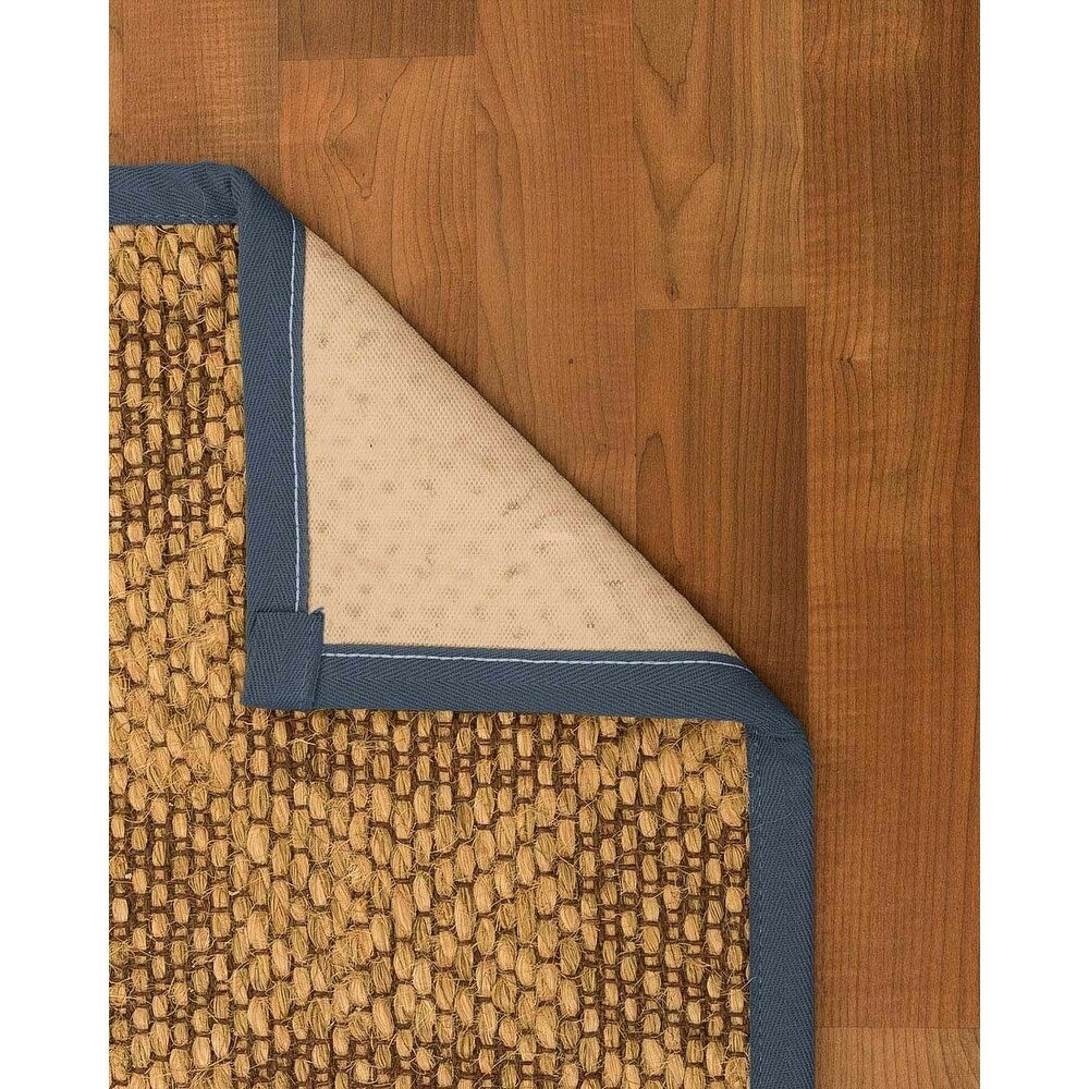 Natural Area Rugs 100%, Natural Fiber Handmade Parson, Brown/Multi Sisal Rug, Marine Border - 12' x 18'