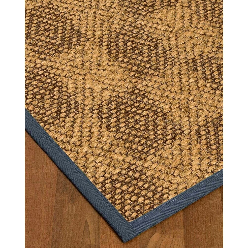 Natural Area Rugs 100%, Natural Fiber Handmade Parson, Brown/Multi Sisal Rug, Marine Border - 12' x 18'