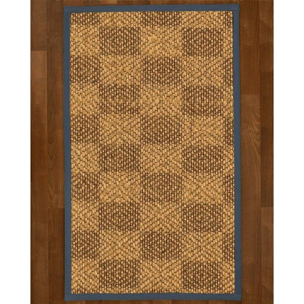 Natural Area Rugs 100%, Natural Fiber Handmade Parson, Brown/Multi Sisal Rug, Marine Border - 12' x 18'
