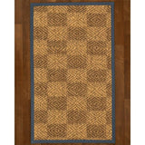 Natural Area Rugs 100%, Natural Fiber Handmade Parson, Brown/Multi Sisal Rug, Marine Border - 12' x 18'