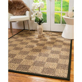 Natural Area Rugs 100%, Natural Fiber Handmade Parson, Brown/Multi Sisal Rug, Moss Border - 12' x 15'