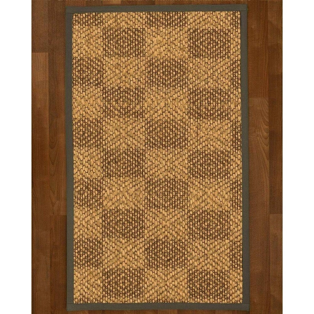 Natural Area Rugs 100%, Natural Fiber Handmade Parson, Brown/Multi Sisal Rug, Moss Border - 12' x 15'