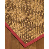 Natural Area Rugs 100%, Natural Fiber Handmade Parson, Brown/Multi Sisal Rug, Red Border - 8' x 10'