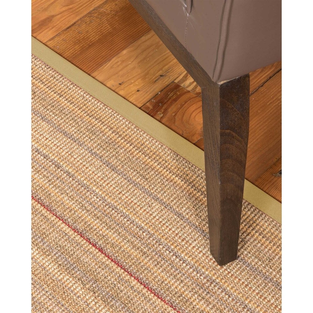 Natural Area Rugs, 100% Natural Fiber Handmade Resort, Brown/Multi Sisal Rug 10' Square, Sage Border - 10' x 10'