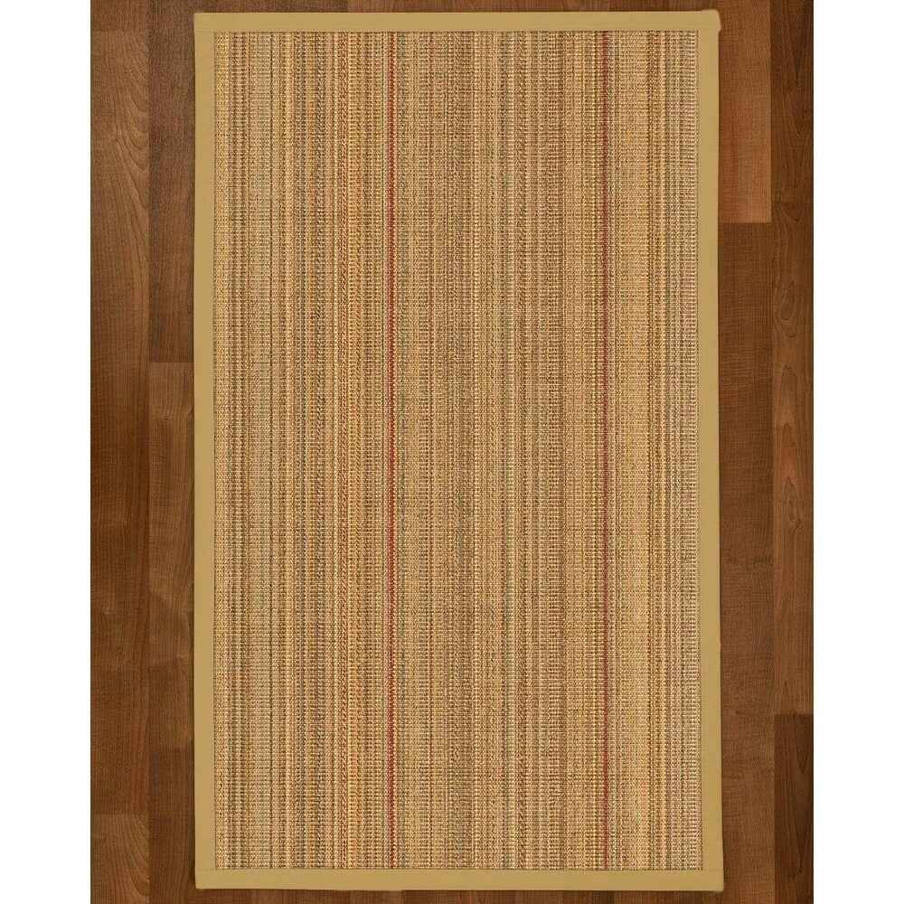 Natural Area Rugs, 100% Natural Fiber Handmade Resort, Brown/Multi Sisal Rug 10' Square, Sage Border - 10' x 10'