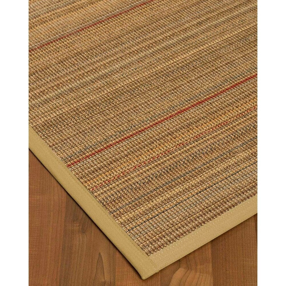 Natural Area Rugs, 100% Natural Fiber Handmade Resort, Brown/Multi Sisal Rug 10' Square, Sage Border - 10' x 10'