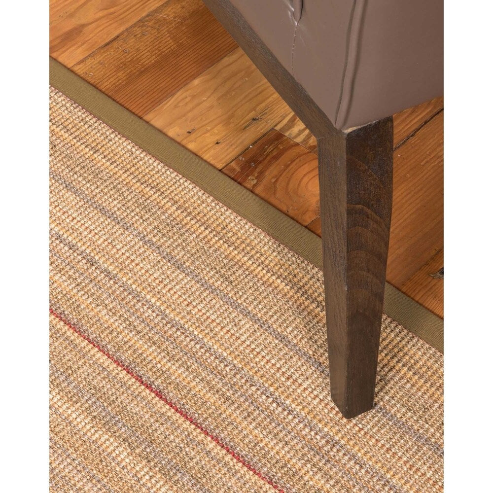 Natural Area Rugs 100%, Natural Fiber Handmade Resort, Brown/Multi Sisal Rug, Squirrel Border - 3' x 5'