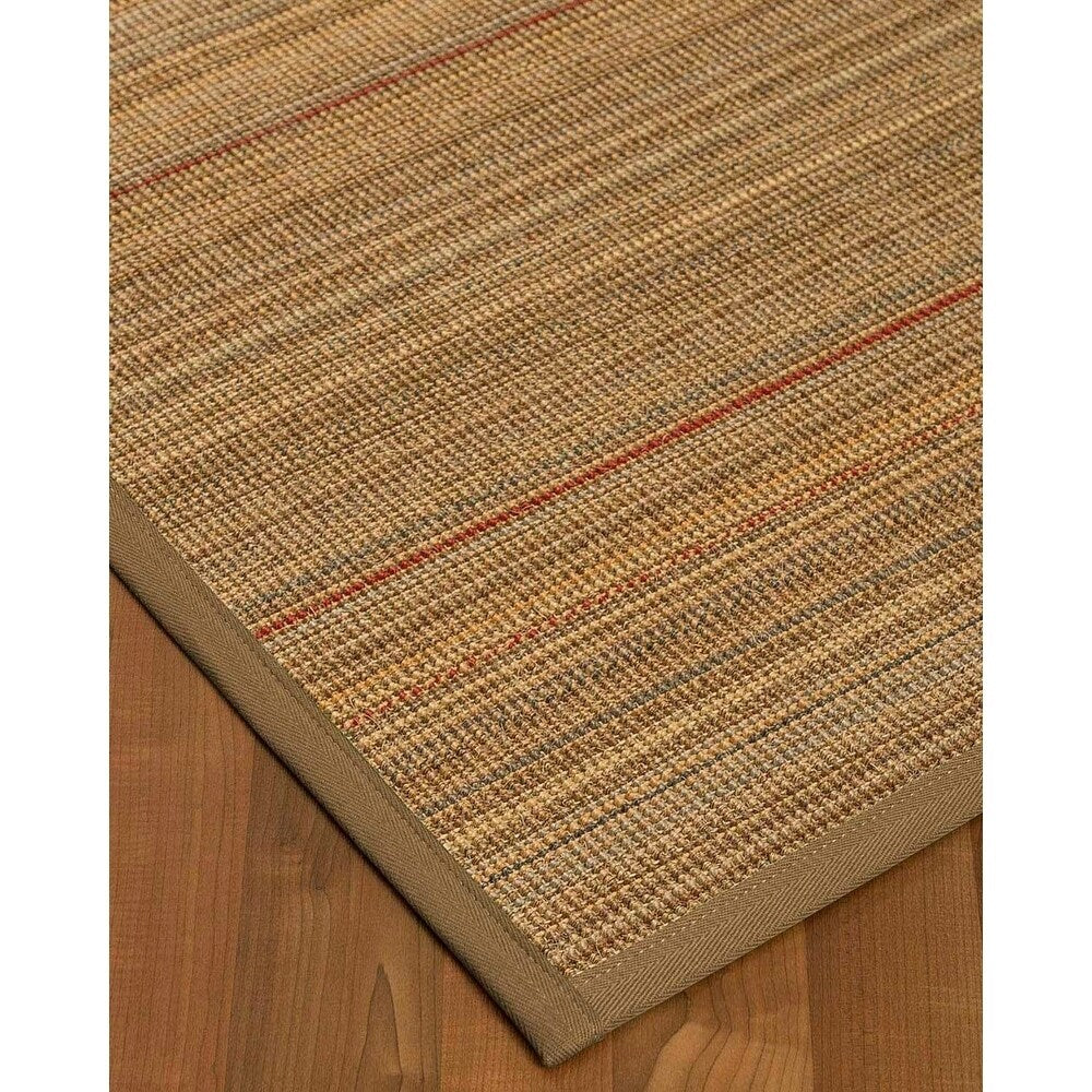 Natural Area Rugs 100%, Natural Fiber Handmade Resort, Brown/Multi Sisal Rug, Squirrel Border - 3' x 5'