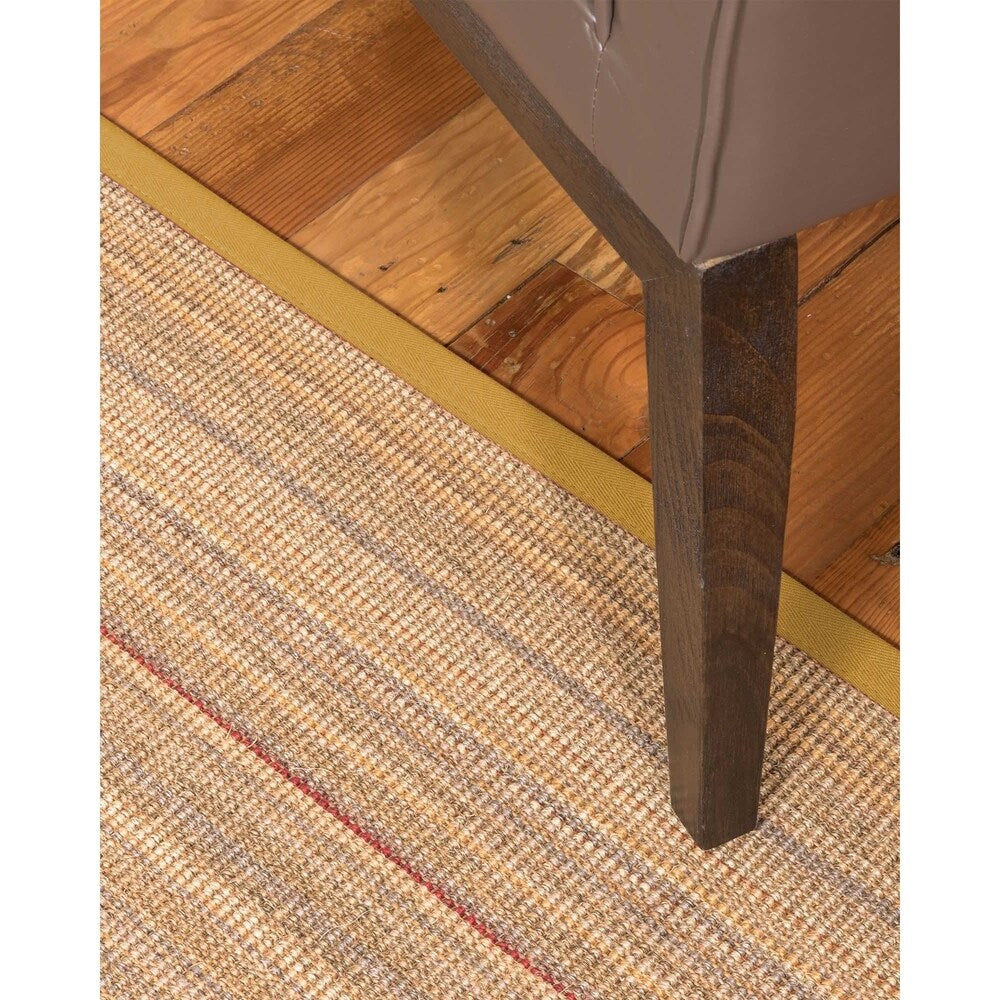 Natural Area Rugs 100%, Natural Fiber Handmade Resort, Brown/Multi Sisal Rug, Tan Border - 3' x 5'