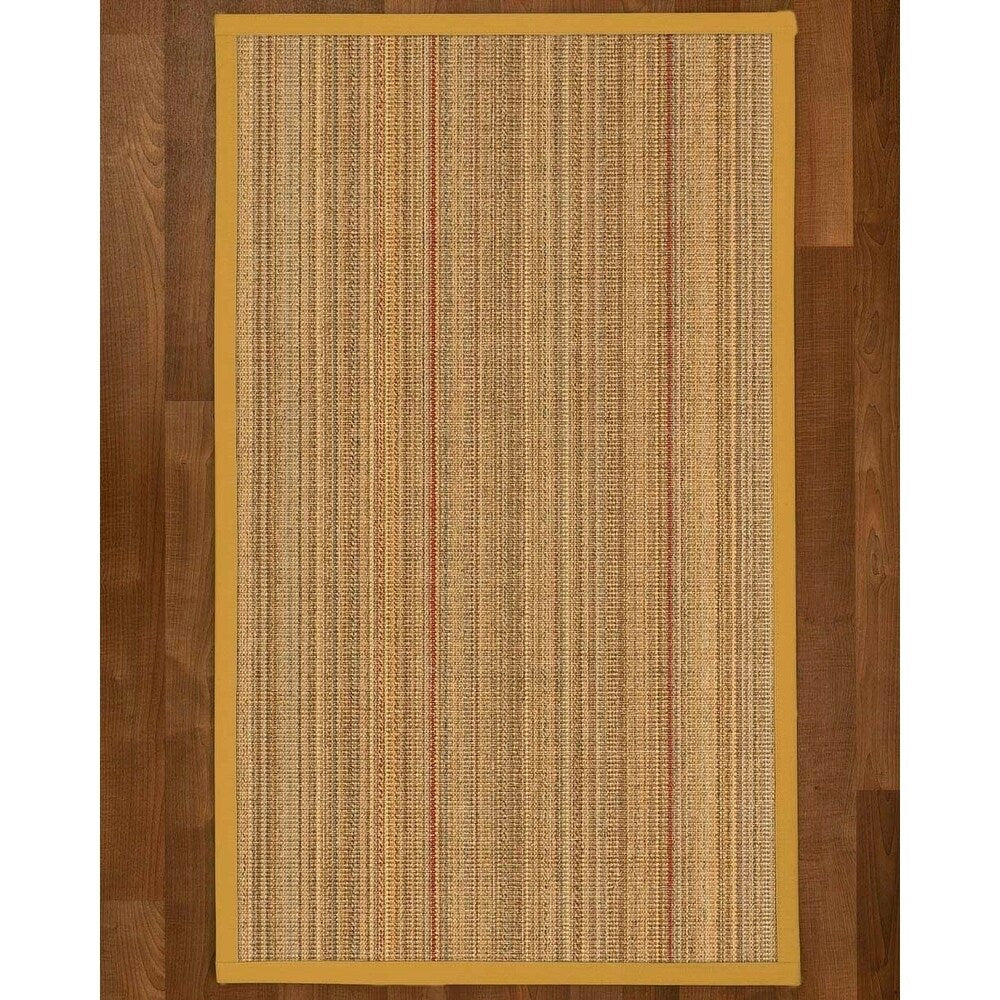 Natural Area Rugs 100%, Natural Fiber Handmade Resort, Brown/Multi Sisal Rug, Tan Border - 3' x 5'
