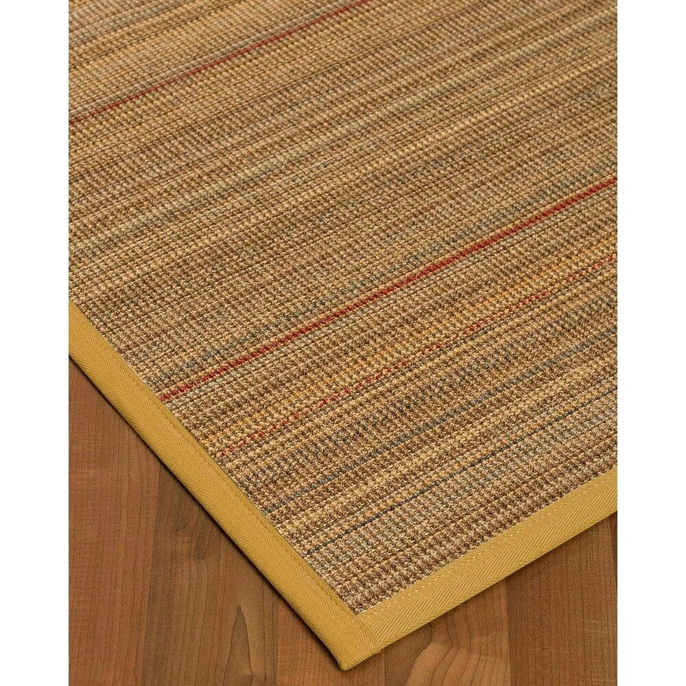 Natural Area Rugs 100%, Natural Fiber Handmade Resort, Brown/Multi Sisal Rug, Tan Border - 3' x 5'