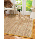 Natural Area Rugs 100%, Natural Fiber Handmade Resort, Brown/Multi Sisal Rug, Tan Border - 3' x 5'