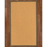 Natural Area Rugs 100%, Natural Fiber Handmade Rustic, Gold Sisal Rug, Fossil Border - 10' x 14'