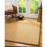 Natural Area Rugs 100%, Natural Fiber Handmade Rustic, Gold Sisal Rug, Fossil Border - 10' x 14'
