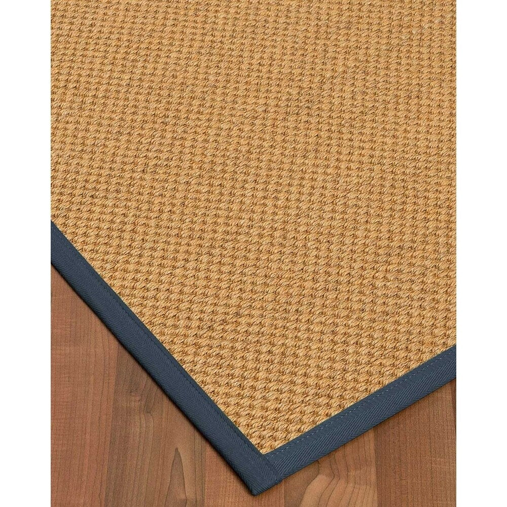 Natural Area Rugs 100%, Natural Fiber Handmade Rustic, Gold Sisal Rug, Marine Border - 10' x 14'