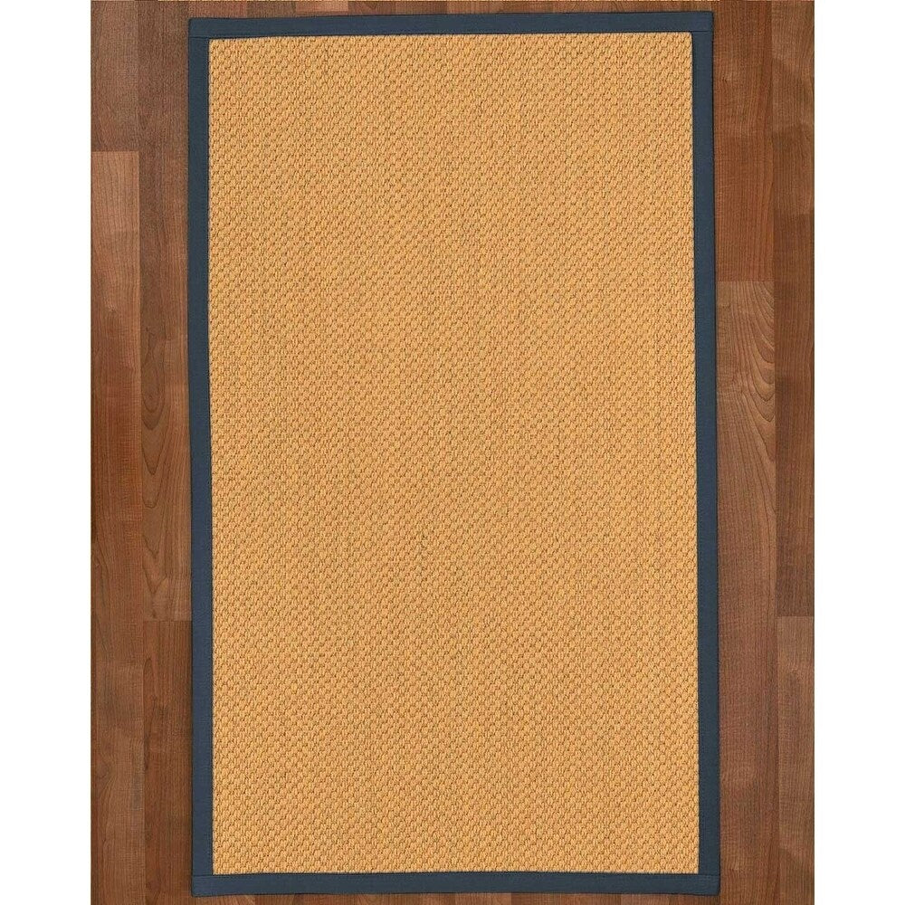 Natural Area Rugs 100%, Natural Fiber Handmade Rustic, Gold Sisal Rug, Marine Border - 10' x 14'