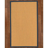 Natural Area Rugs 100%, Natural Fiber Handmade Rustic, Gold Sisal Rug, Marine Border - 10' x 14'