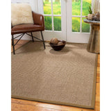 Natural Area Rugs, 100% Natural Fiber Handmade Sandstone, Brown/Multi Sisal Rug 6' Square, Squirrel Border - 6' x 6'