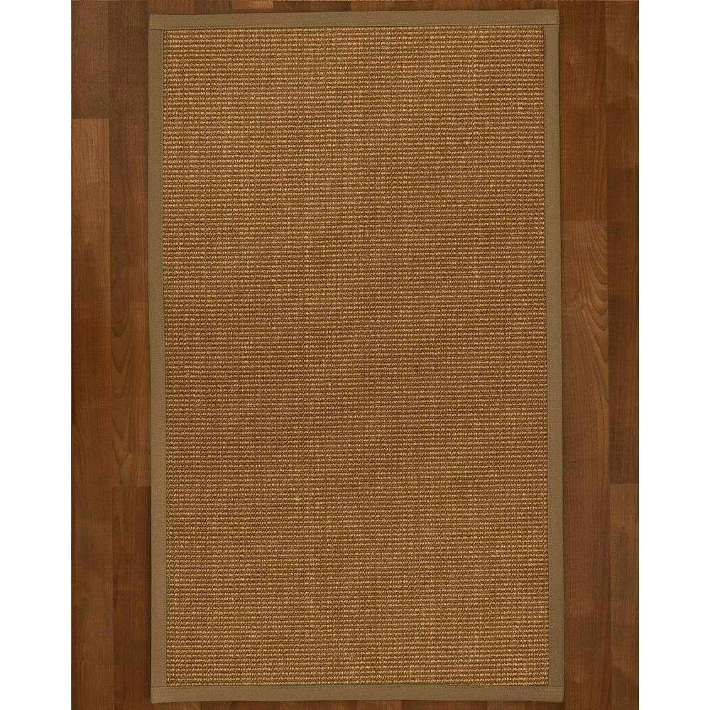 Natural Area Rugs, 100% Natural Fiber Handmade Sandstone, Brown/Multi Sisal Rug 6' Square, Squirrel Border - 6' x 6'
