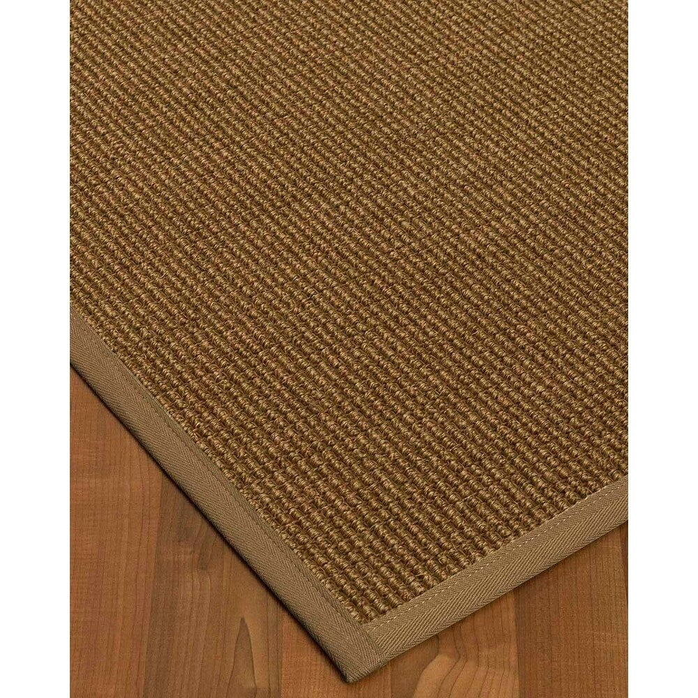 Natural Area Rugs, 100% Natural Fiber Handmade Sandstone, Brown/Multi Sisal Rug 6' Square, Squirrel Border - 6' x 6'