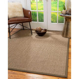 Natural Area Rugs 100%, Natural Fiber Handmade Sandstone, Brown/Multi Sisal Rug, Fossil Border - 2'9" x 9'