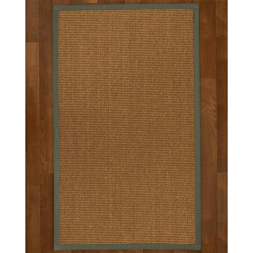 Natural Area Rugs 100%, Natural Fiber Handmade Sandstone, Brown/Multi Sisal Rug, Green Border - 8' x 10'