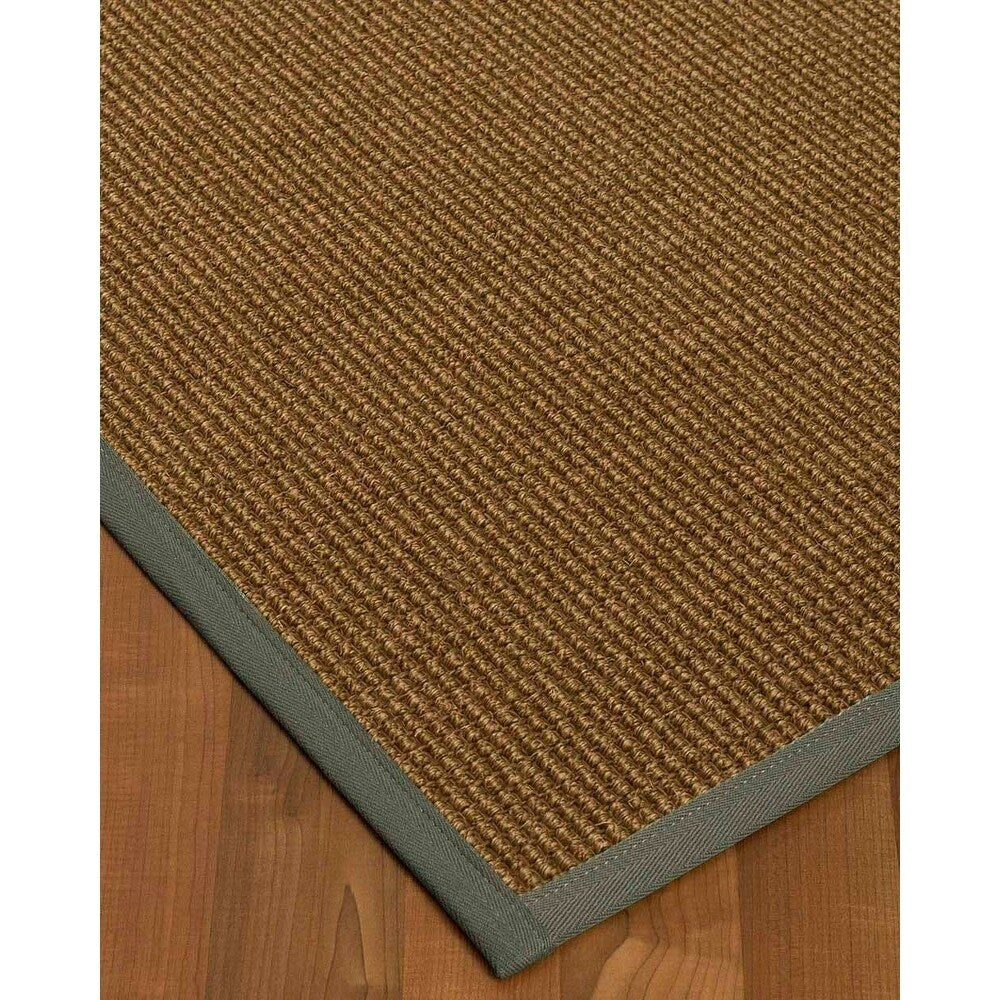 Natural Area Rugs 100%, Natural Fiber Handmade Sandstone, Brown/Multi Sisal Rug, Green Border - 8' x 10'