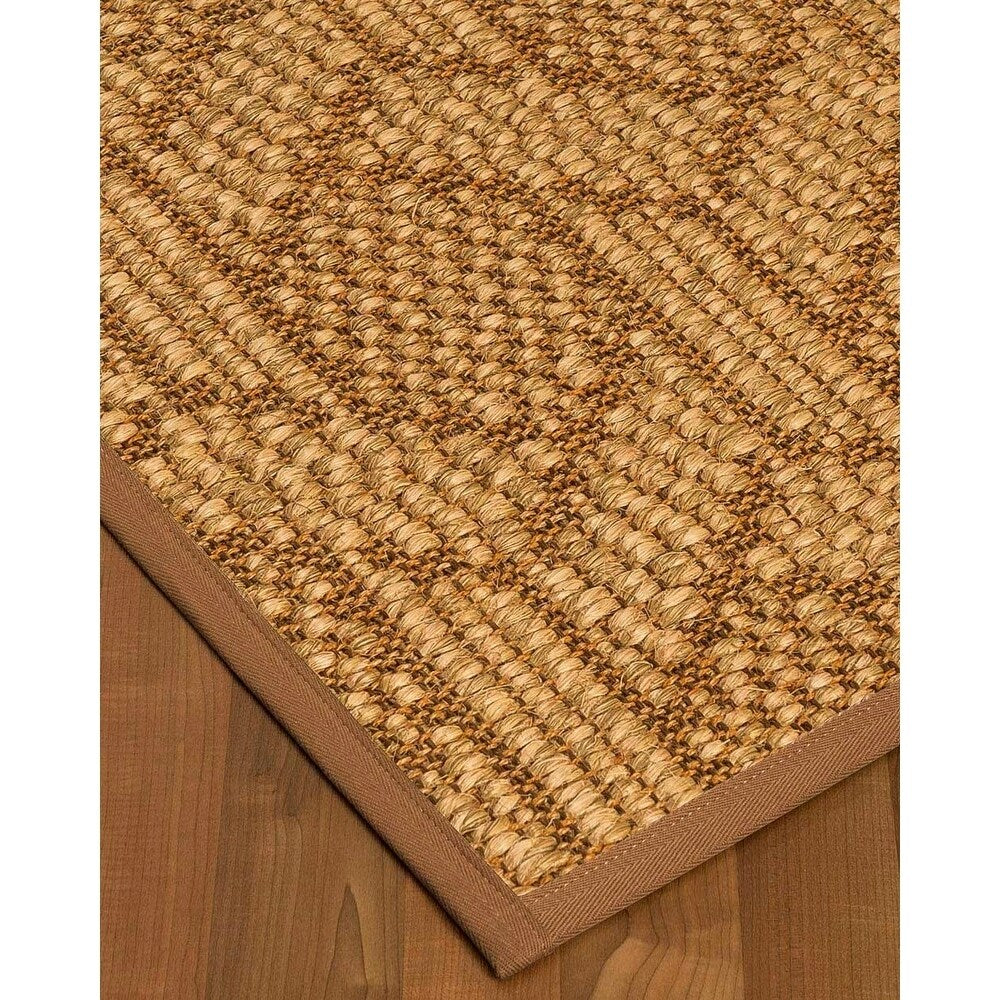 Natural Area Rugs, 100% Natural Fiber Handmade Seattle, Brown/Multi Sisal Rug 6' Square, Sienna Border - 6' x 6'