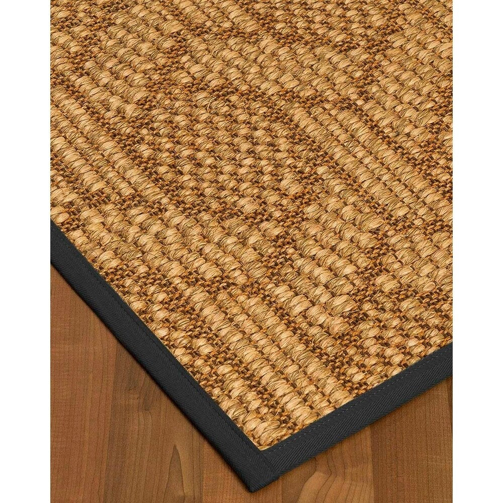 Natural Area Rugs, 100% Natural Fiber Handmade Seattle, Brown/Multi Sisal Rug 8' Square, Black Border - 8' x 8'