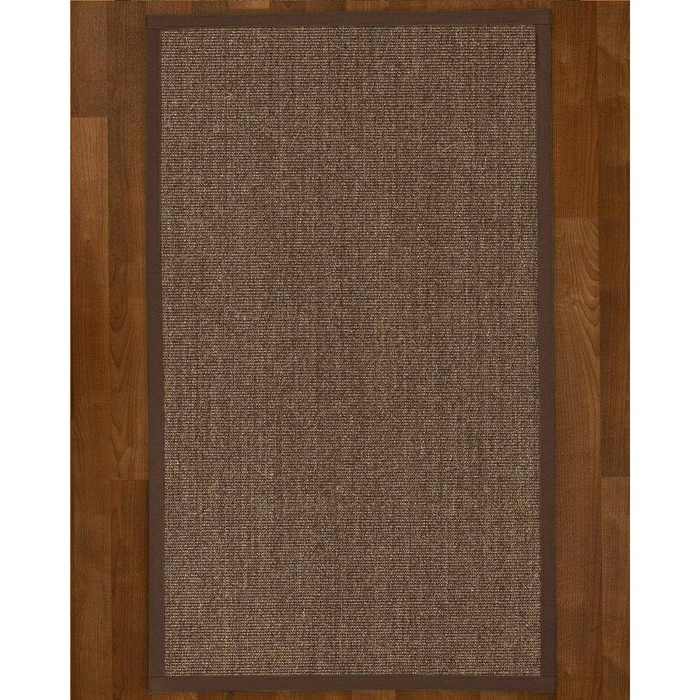 Natural Area Rugs, 100% Natural Fiber Handmade Shadows, Greyish Blue Sisal Rug 8' Square, Fudge Border - 8' x 8'