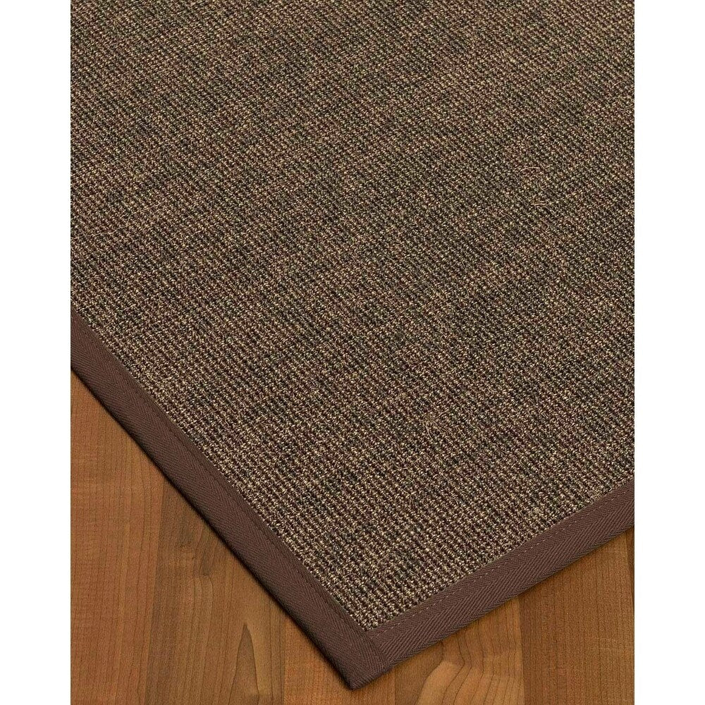 Natural Area Rugs, 100% Natural Fiber Handmade Shadows, Greyish Blue Sisal Rug 8' Square, Fudge Border - 8' x 8'