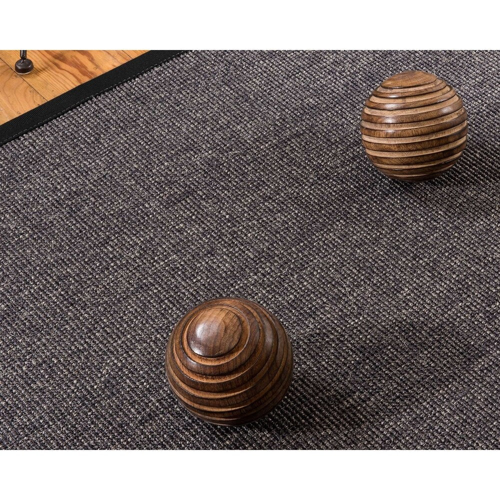 Natural Area Rugs 100%, Natural Fiber Handmade Shadows, Greyish Blue Sisal Rug, Black Border - 10' x 14'