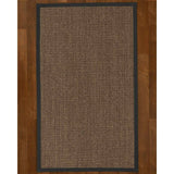Natural Area Rugs 100%, Natural Fiber Handmade Shadows, Greyish Blue Sisal Rug, Black Border - 10' x 14'