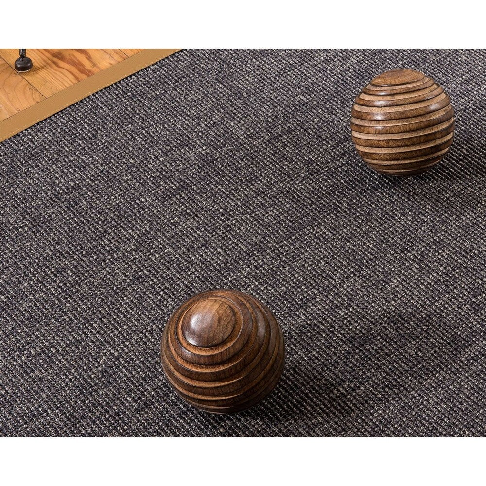 Natural Area Rugs 100%, Natural Fiber Handmade Shadows, Greyish Blue Sisal Rug, Khaki Border - 12' x 15'