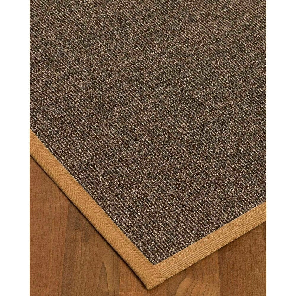 Natural Area Rugs 100%, Natural Fiber Handmade Shadows, Greyish Blue Sisal Rug, Khaki Border - 12' x 15'