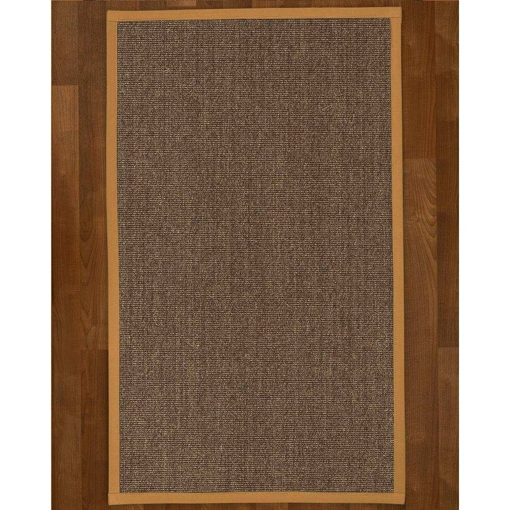 Natural Area Rugs 100%, Natural Fiber Handmade Shadows, Greyish Blue Sisal Rug, Khaki Border - 12' x 15'